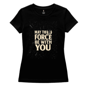 Camisa Preta Baby Look StarWars - May the force be with you